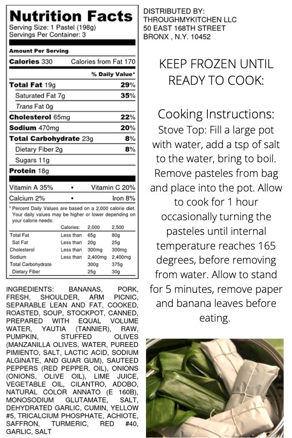 Masa Pork Pasteles (Free Shipping & Save10 discount promo code/ use promo code at checkout to receive a discount -1 dozen Masa pork/cerdo pasteles THROUGHMYKITCHEN