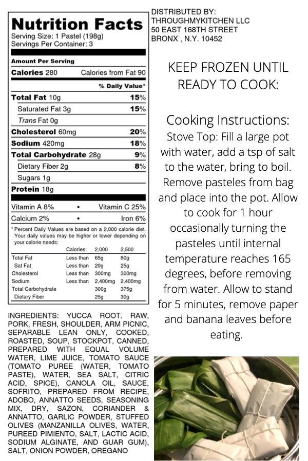 Yuca Pasteles Pork (Free Shipping & Save10 discount promo code/ use promo code at checkout to receive a discount -1 dozen Yuca cerdo/pork pasteles  THROUGHMYKITCHEN